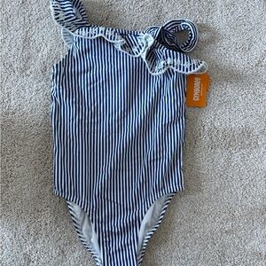 Girls Gymboree Blue and White Swimsuit with Ruffle. Brand new with tags